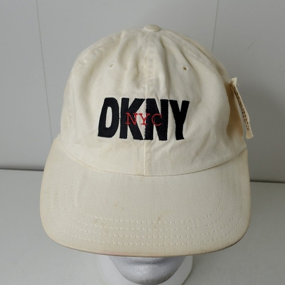 DKNY Unisex Hat Organic Wash Logo Baseball Cap Black Letter Logo Strapback - Picture 1 of 12